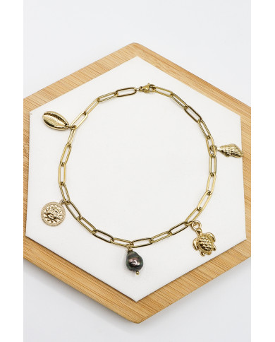 Chaine cheville 5 breloques