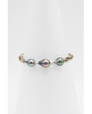 Bracelet 3 Perles Argent