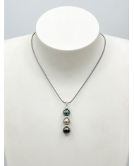 Pendentif Tapou 3 perles Argent