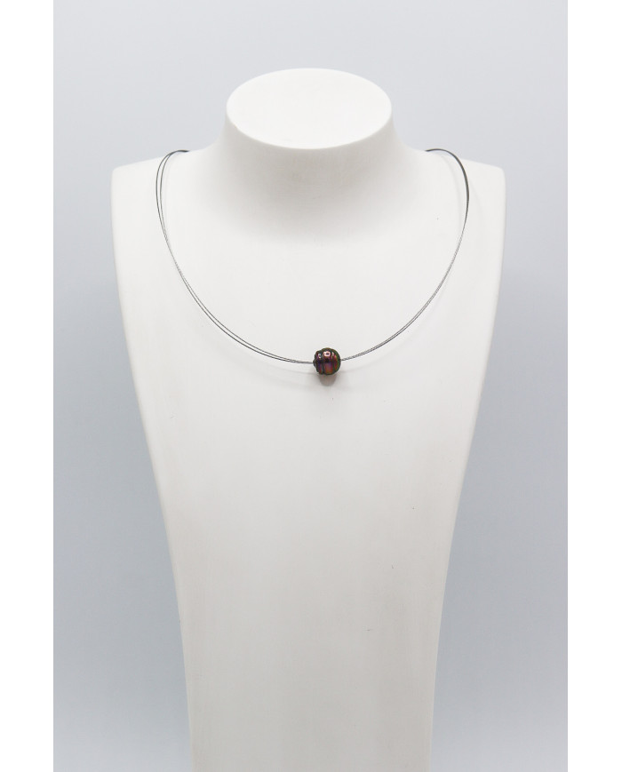 Collier acier argent