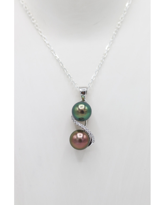 Pendentif Toi & Moi zircons